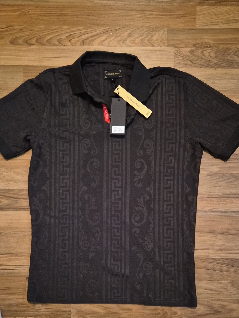American Breed DARK Olive Jacquard Short-Sleeve Polo